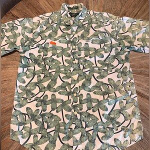 Orvis Fly Fishing Button Down Shirt Men’s M Cotton Embroidered Lure